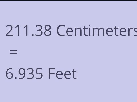 211.38 CM TO FEET