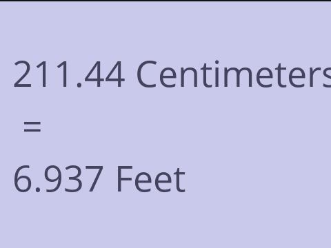 211.44 CM TO FEET