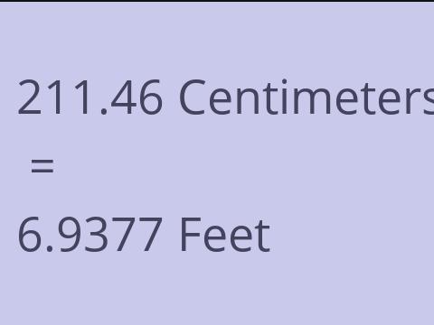 211.46 CM TO FEET