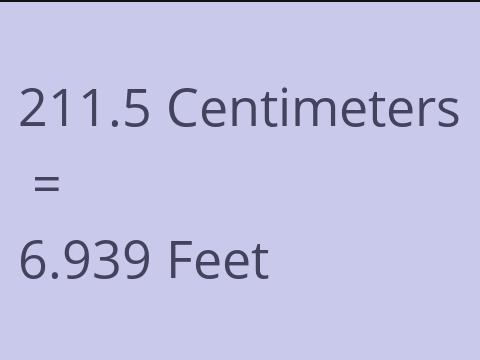 211.5 CM TO FEET