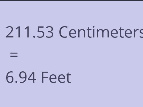 211.53 CM TO FEET