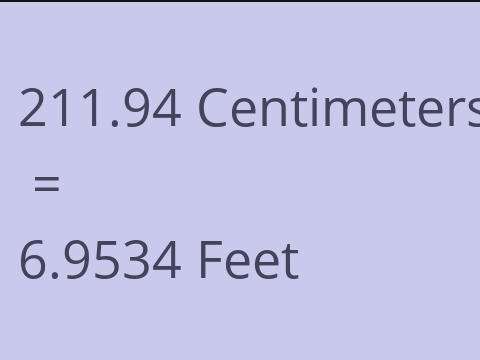 211.94 CM TO FEET