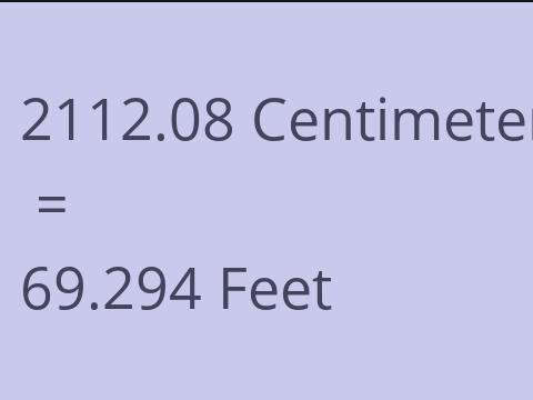 2112.08 CM TO FEET