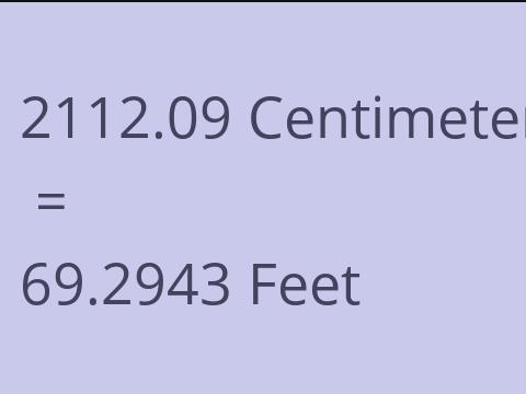 2112.09 CM TO FEET