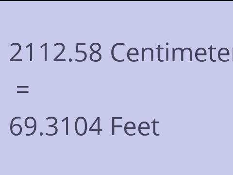 2112.58 CM TO FEET