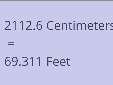 2112.6 CM TO FEET