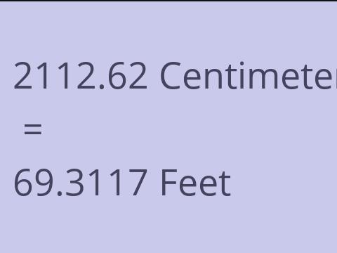 2112.62 CM TO FEET