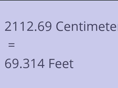 2112.69 CM TO FEET