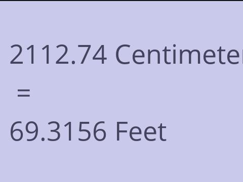 2112.74 CM TO FEET