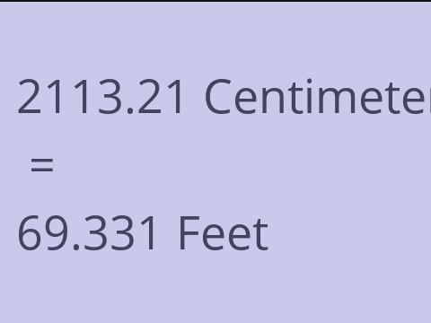 2113.21 CM TO FEET