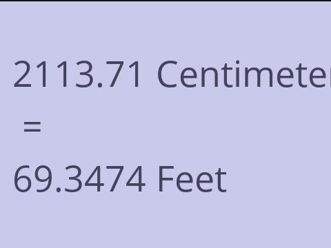 2113.71 CM TO FEET