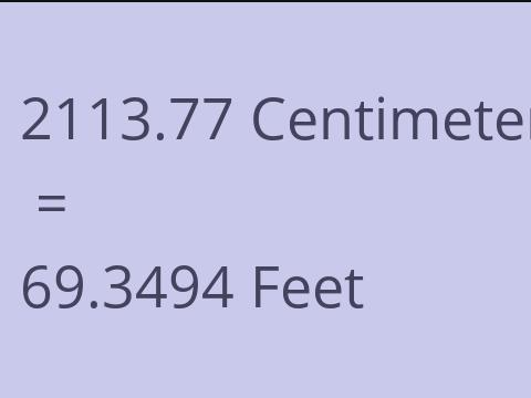 2113.77 CM TO FEET