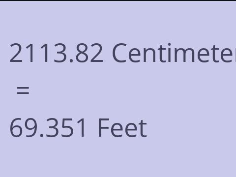 2113.82 CM TO FEET