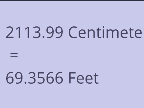 2113.99 CM TO FEET