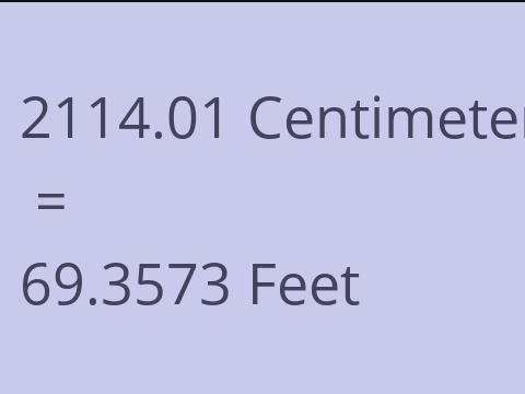 2114.01 CM TO FEET