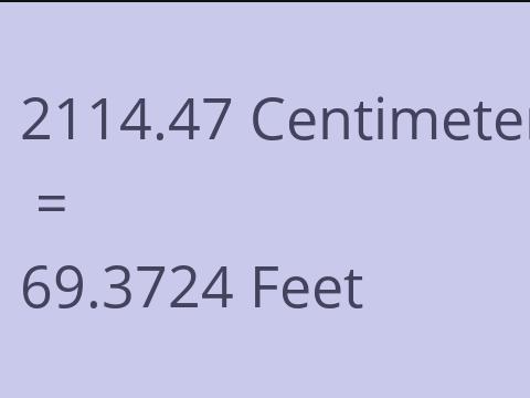 2114.47 CM TO FEET