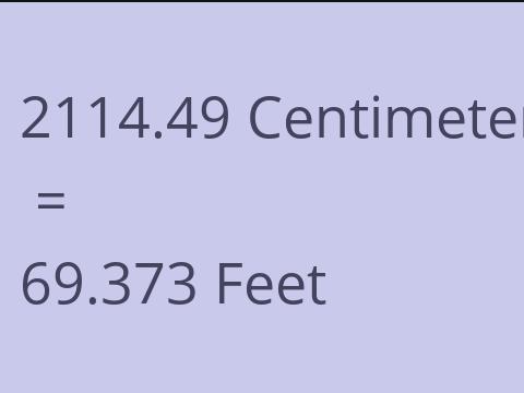 2114.49 CM TO FEET