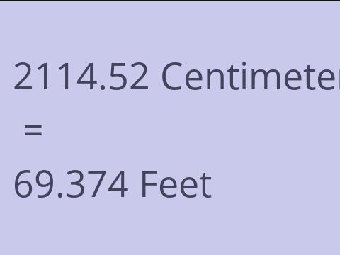 2114.52 CM TO FEET