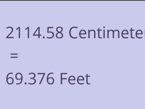 2114.58 CM TO FEET