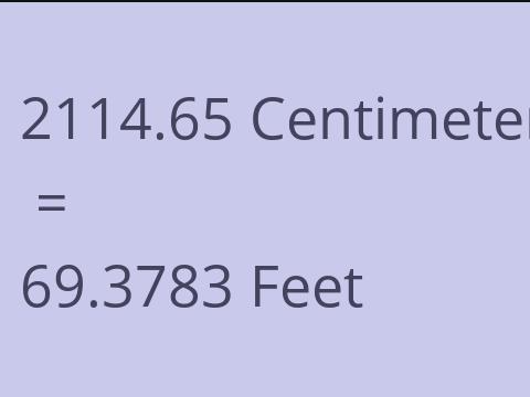 2114.65 CM TO FEET