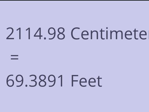 2114.98 CM TO FEET