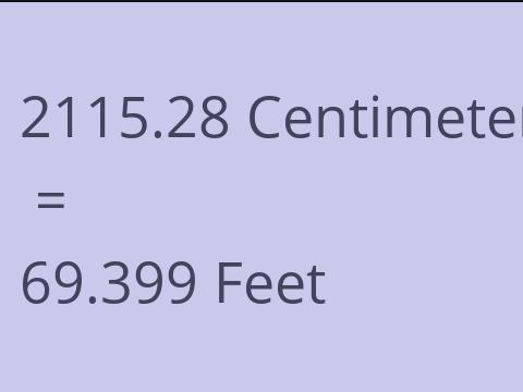 2115.28 CM TO FEET