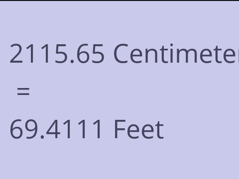 2115.65 CM TO FEET