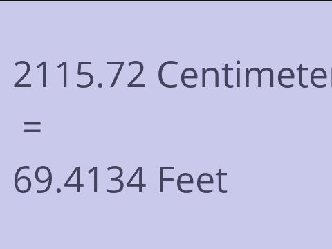 2115.72 CM TO FEET