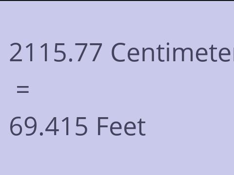 2115.77 CM TO FEET