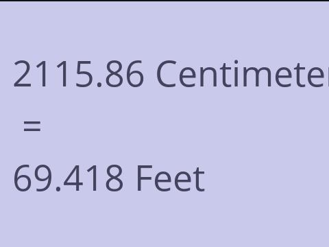 2115.86 CM TO FEET