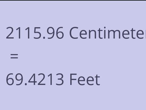 2115.96 CM TO FEET