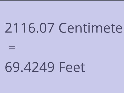 2116.07 CM TO FEET