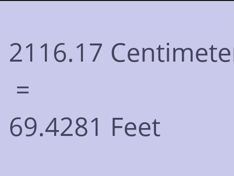 2116.17 CM TO FEET