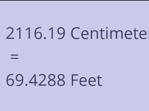 2116.19 CM TO FEET