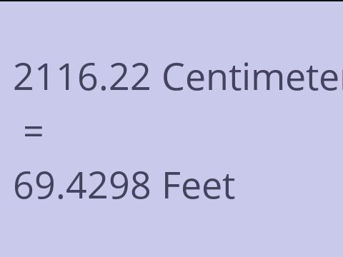 2116.22 CM TO FEET