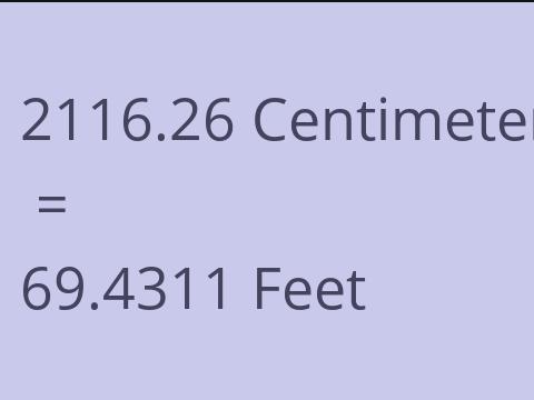 2116.26 CM TO FEET