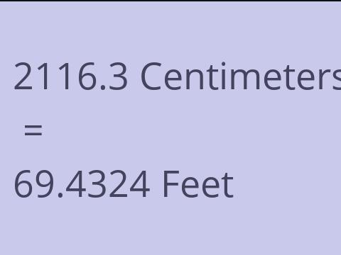 2116.3 CM TO FEET