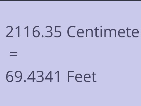 2116.35 CM TO FEET