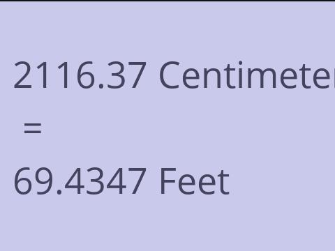 2116.37 CM TO FEET