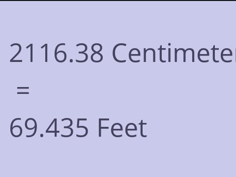 2116.38 CM TO FEET