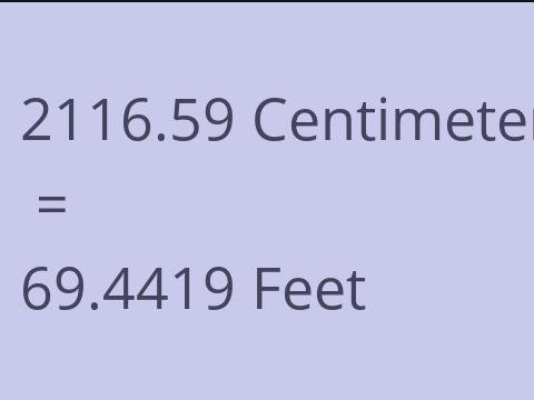 2116.59 CM TO FEET
