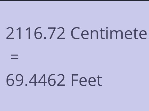 2116.72 CM TO FEET