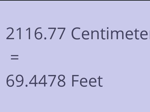 2116.77 CM TO FEET