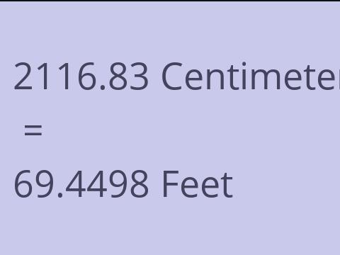 2116.83 CM TO FEET