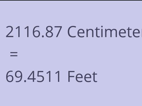 2116.87 CM TO FEET