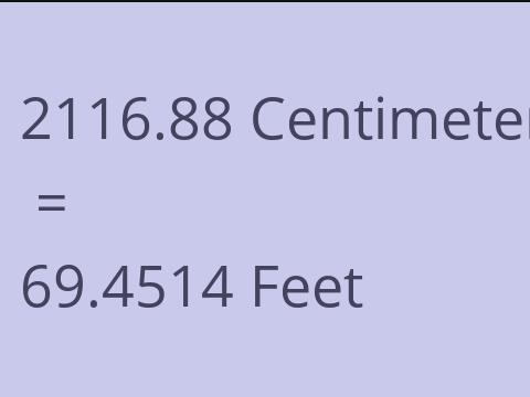 2116.88 CM TO FEET