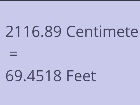 2116.89 CM TO FEET