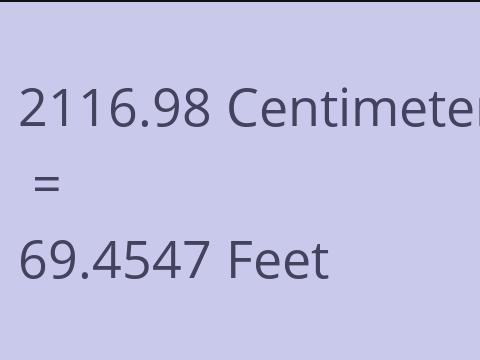 2116.98 CM TO FEET