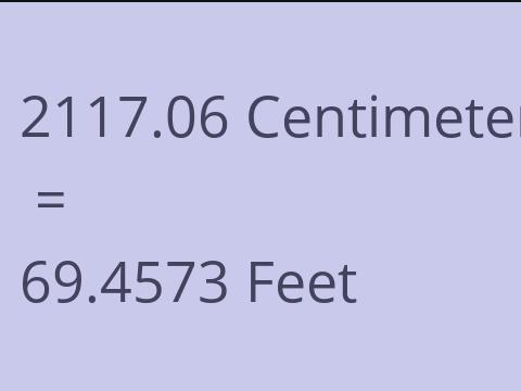 2117.06 CM TO FEET