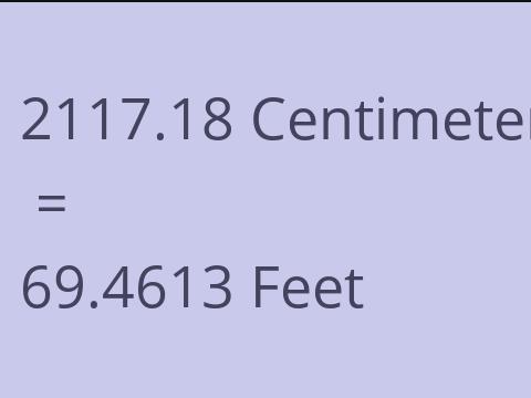 2117.18 CM TO FEET
